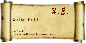 Wolko Emil névjegykártya